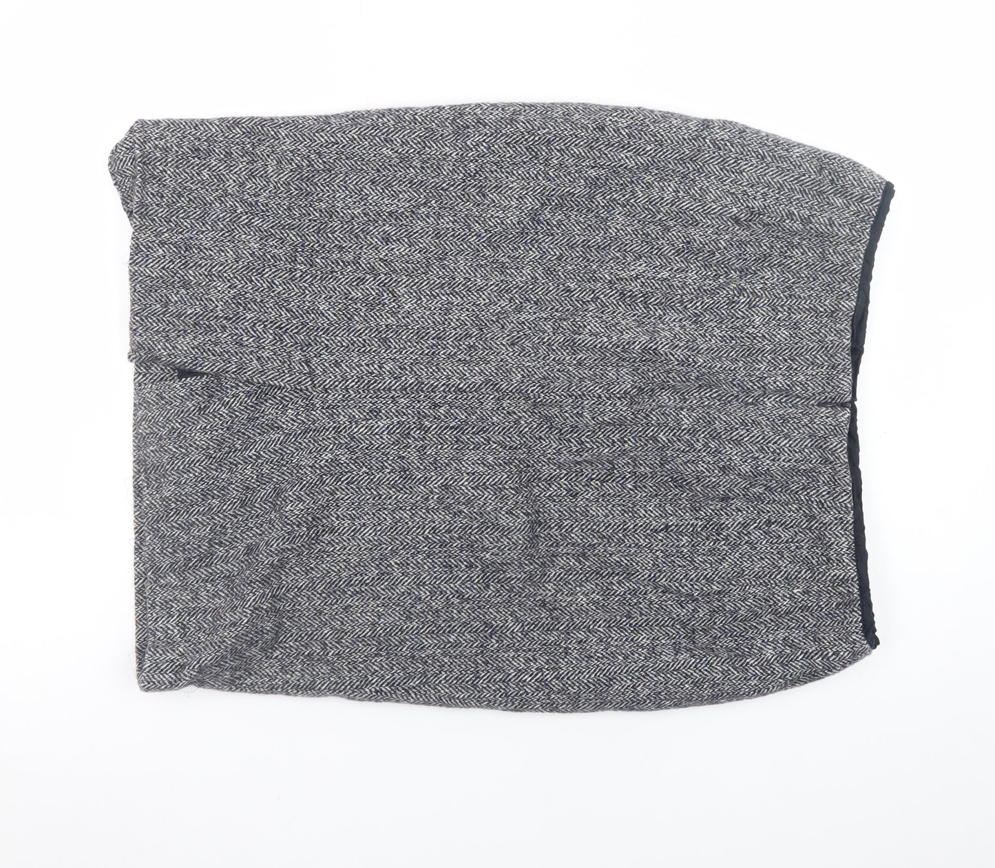 Aquascutum Womens Grey Wool Silk Straight Pencil Skirt UK 16