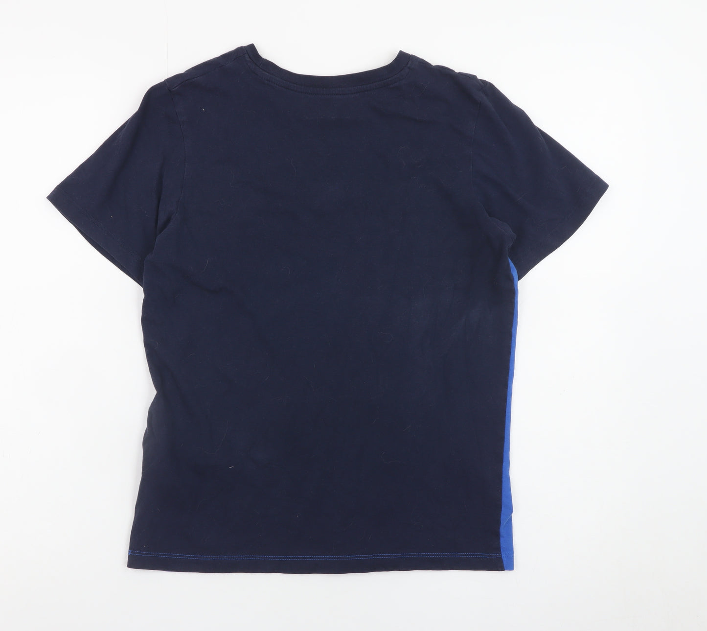 Jack & Jones Boys Blue Colourblock Cotton Logo T-Shirt 14 Years