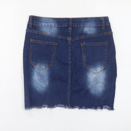Denim Wise Women's Blue Distressed Denim Pencil Skirt Size 12