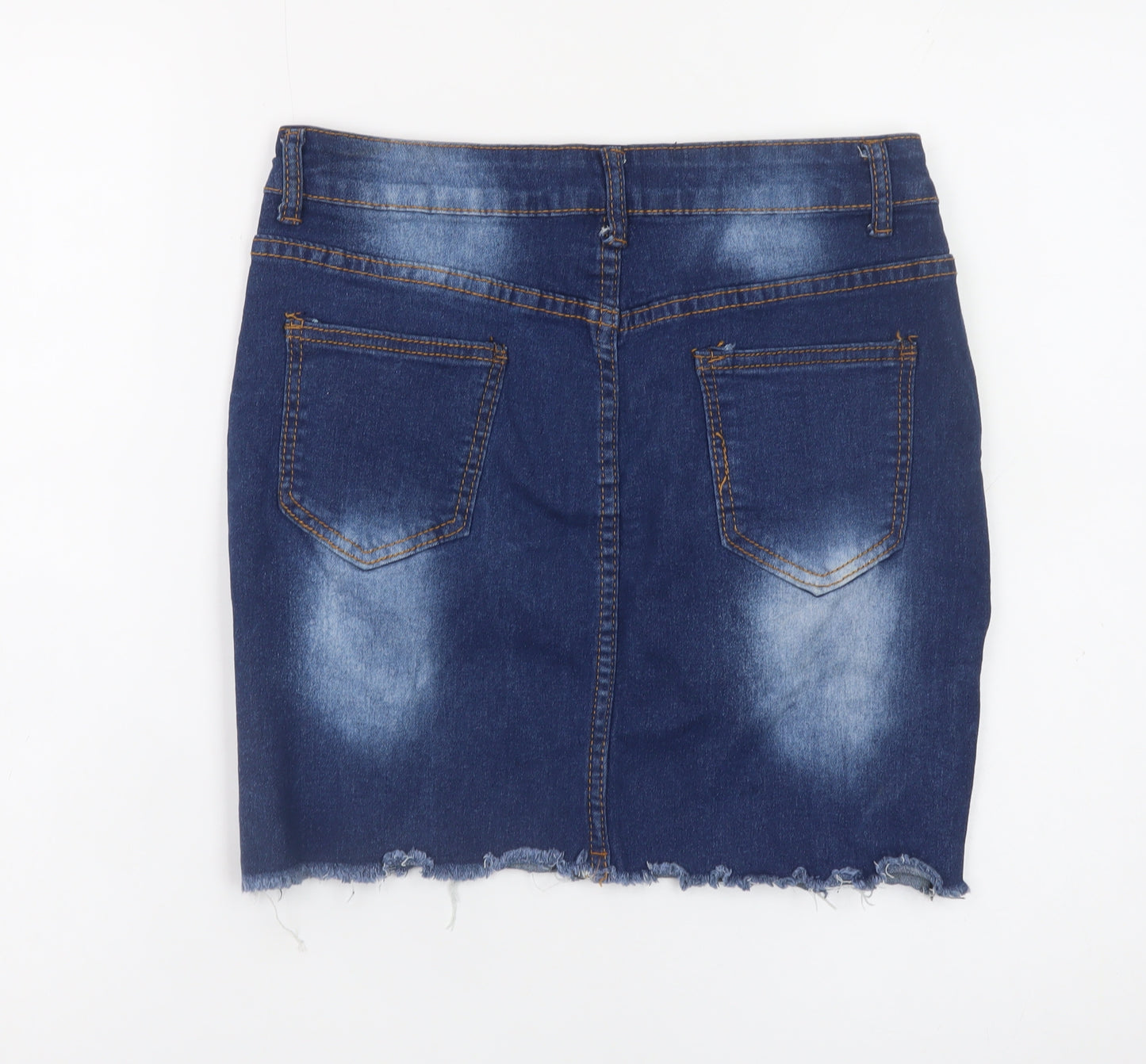 Denim Wise Women's Blue Distressed Denim Pencil Skirt Size 12