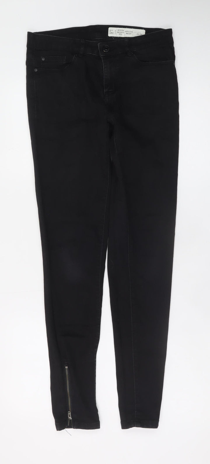Esmara Women’s Black Super Skinny Jeans Size 12 Mid Rise Ankle Zip