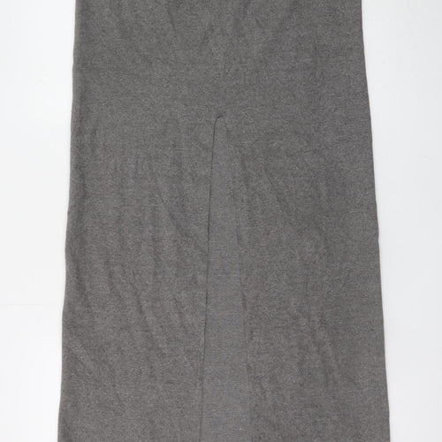 ASOS DESIGN Women's Grey Midi Straight Skirt Size M Elastic Waist