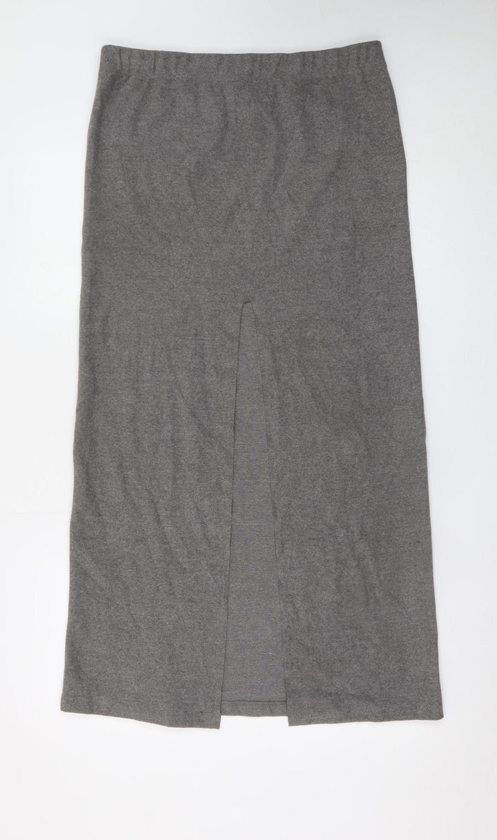 ASOS DESIGN Women's Grey Midi Straight Skirt Size M Elastic Waist