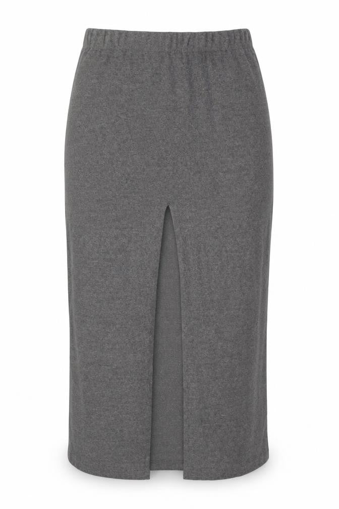 ASOS DESIGN Women's Grey Midi Straight Skirt Size M Elastic Waist