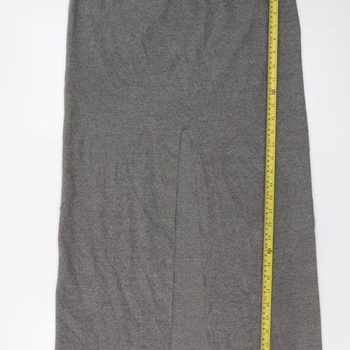 ASOS DESIGN Women's Grey Midi Straight Skirt Size M Elastic Waist