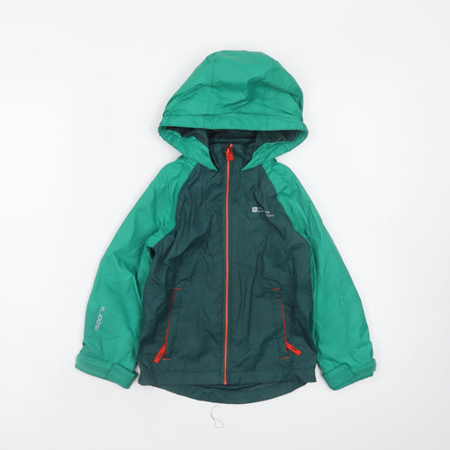Mountain Warehouse Boys Green 3-4 Years Waterproof Hooded Rain Jacket