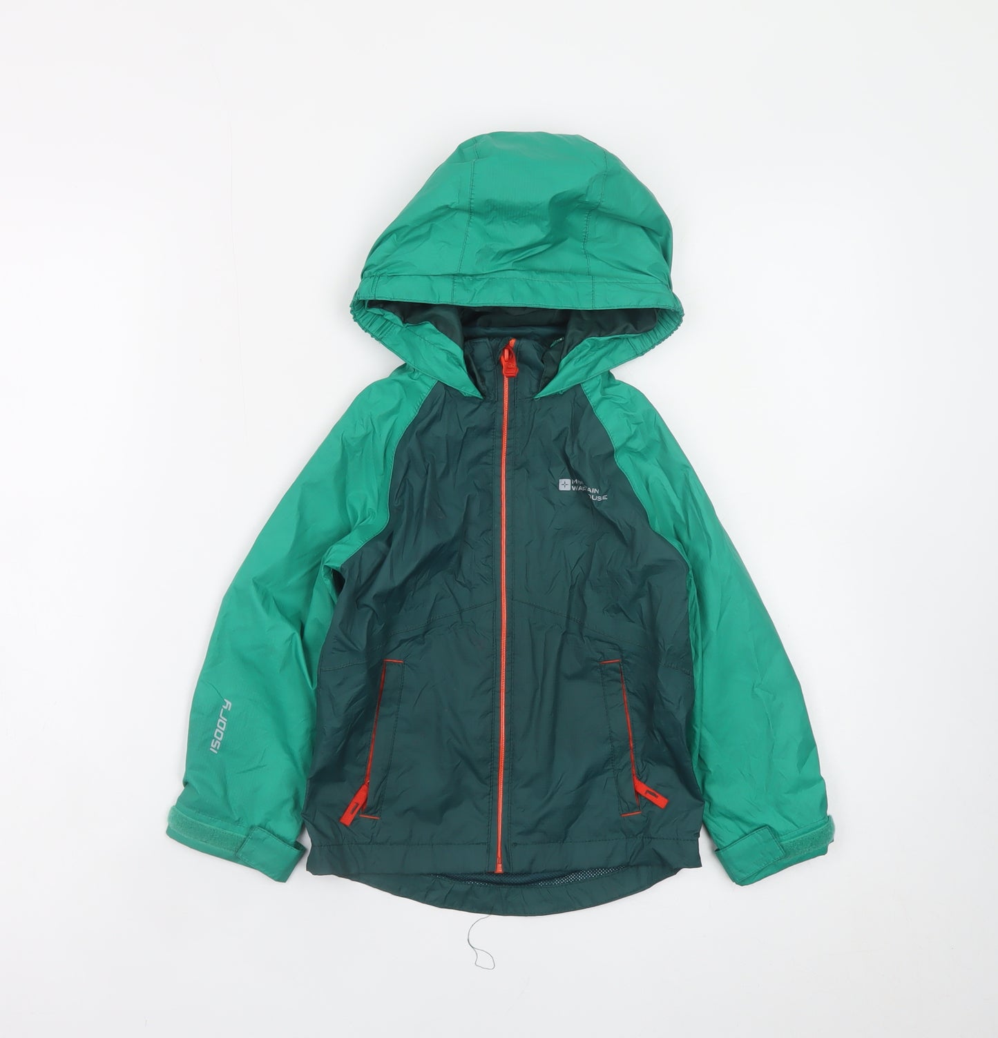 Mountain Warehouse Boys Green 3-4 Years Waterproof Hooded Rain Jacket