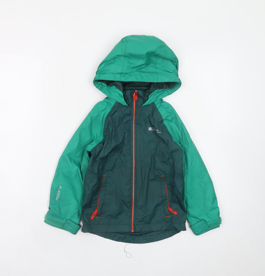 Mountain Warehouse Boys Green 3-4 Years Waterproof Hooded Rain Jacket