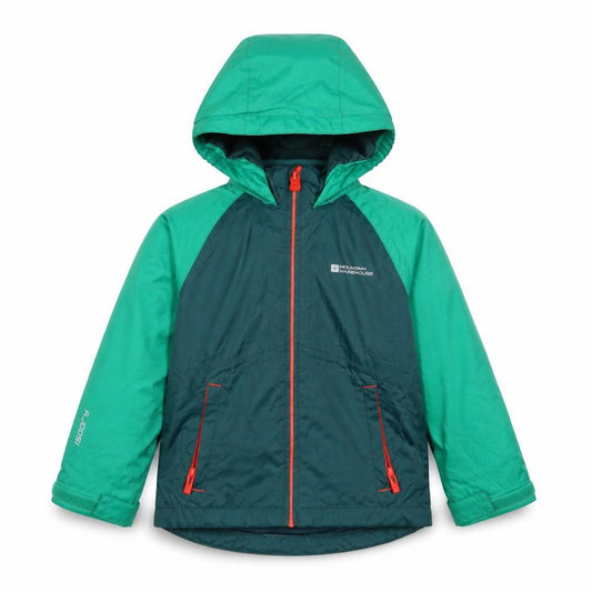 Mountain Warehouse Boys Green 3-4 Years Waterproof Hooded Rain Jacket