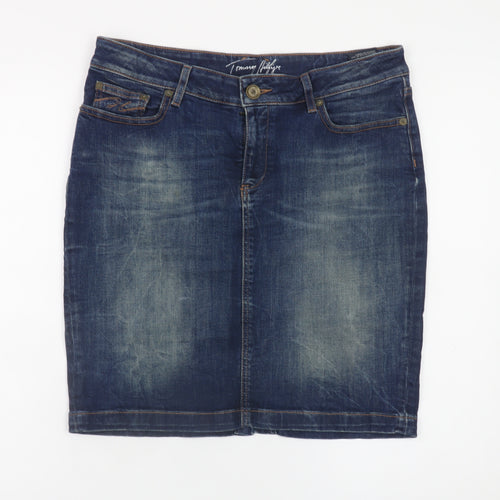Tommy Hilfiger Womens Blue Denim Knee Length Pencil Skirt Size 8