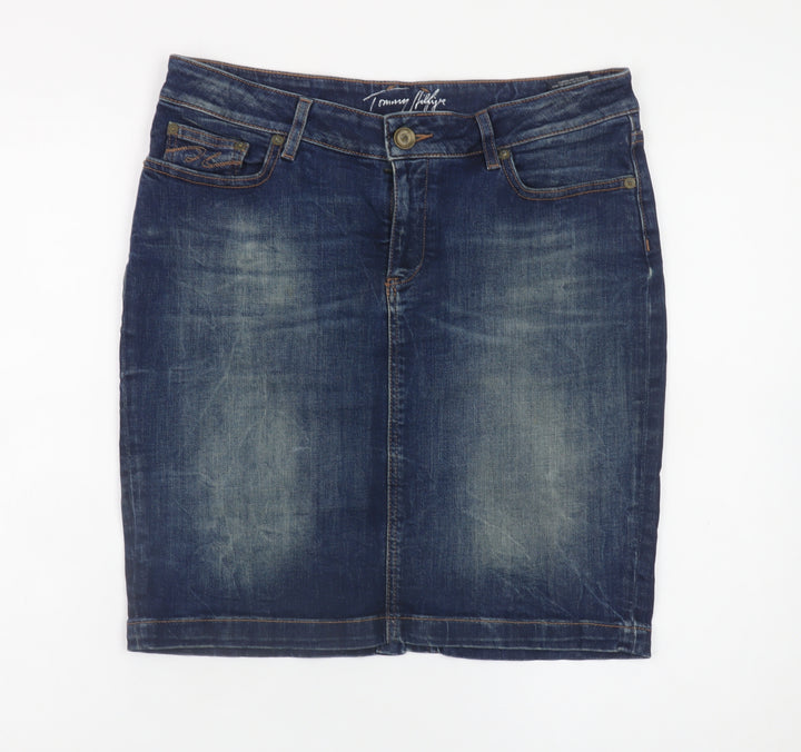 Tommy Hilfiger Womens Blue Denim Knee Length Pencil Skirt Size 8