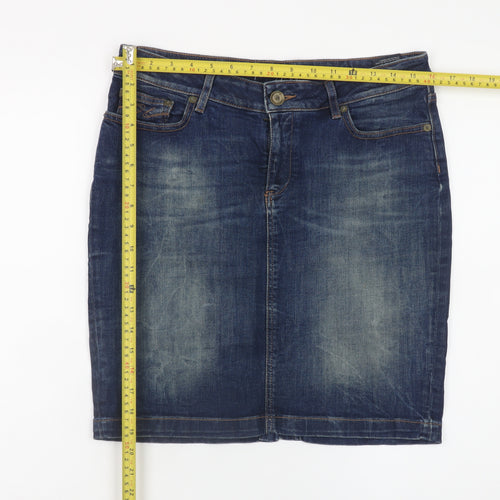Tommy Hilfiger Womens Blue Denim Knee Length Pencil Skirt Size 8