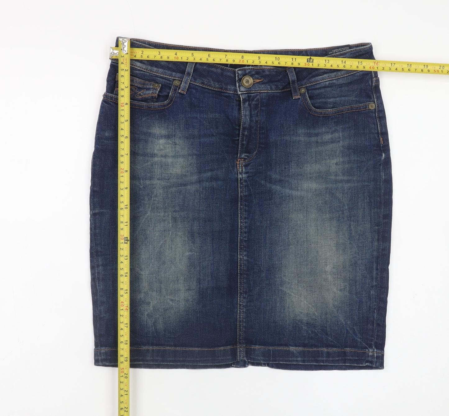 Tommy Hilfiger Womens Blue Denim Knee Length Pencil Skirt Size 8