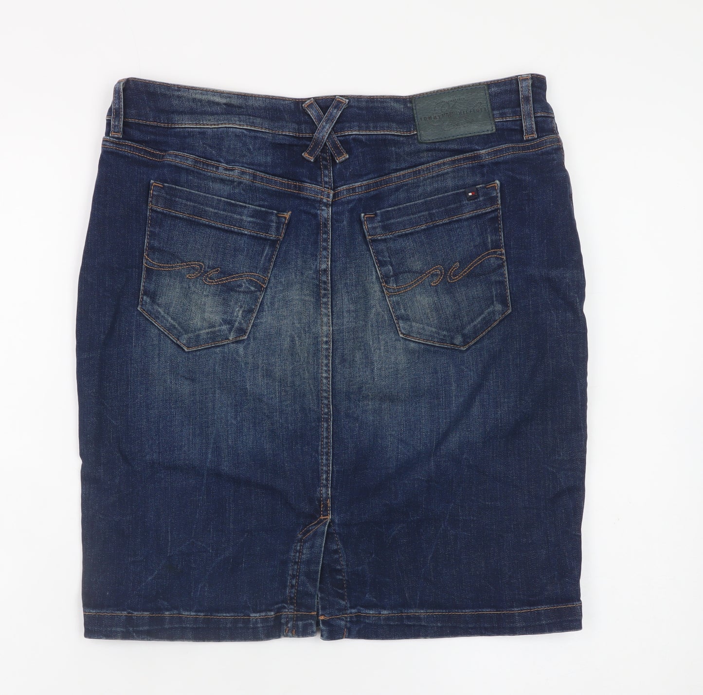 Tommy Hilfiger Womens Blue Denim Knee Length Pencil Skirt Size 8