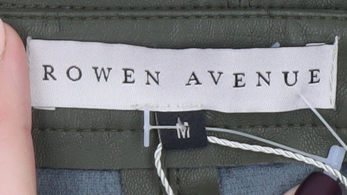 Rowen Avenue Women’s Green Faux Leather Buckle Mini Skirt M