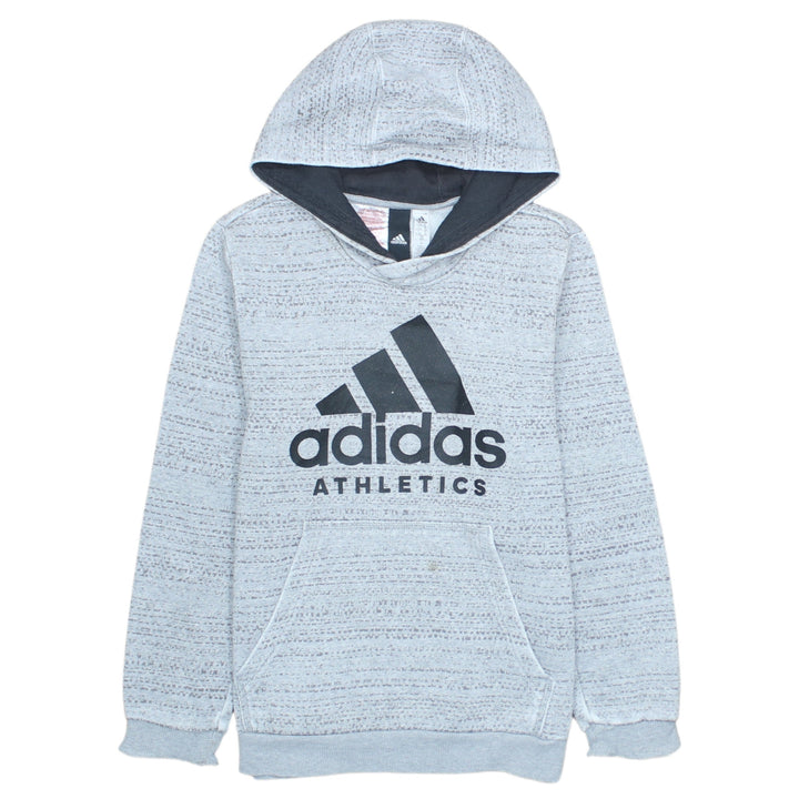Adidas Boys Grey Hoodie 11-12 Years Pullover Fleece Athletic Logo