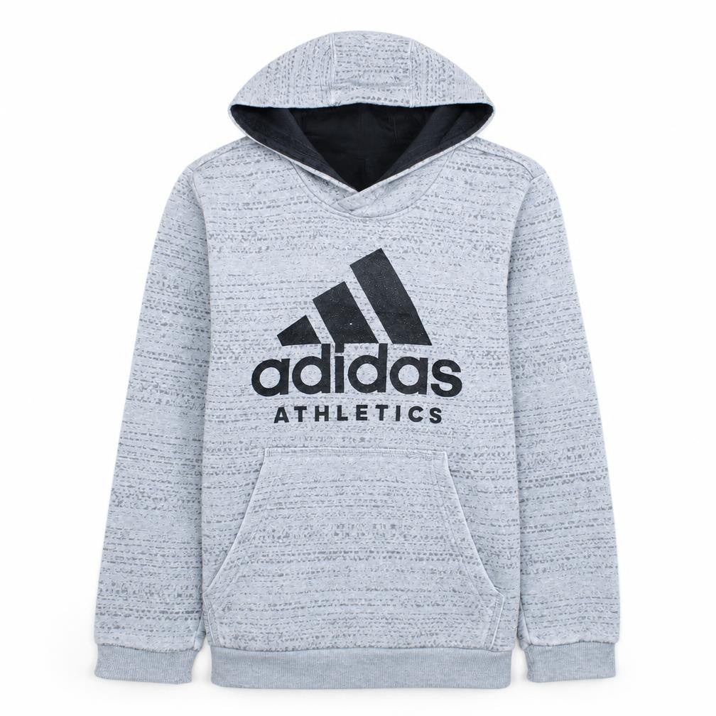 Adidas Boys Grey Hoodie 11-12 Years Pullover Fleece Athletic Logo