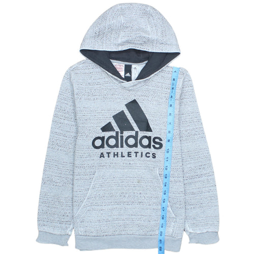 Adidas Boys Grey Hoodie 11-12 Years Pullover Fleece Athletic Logo