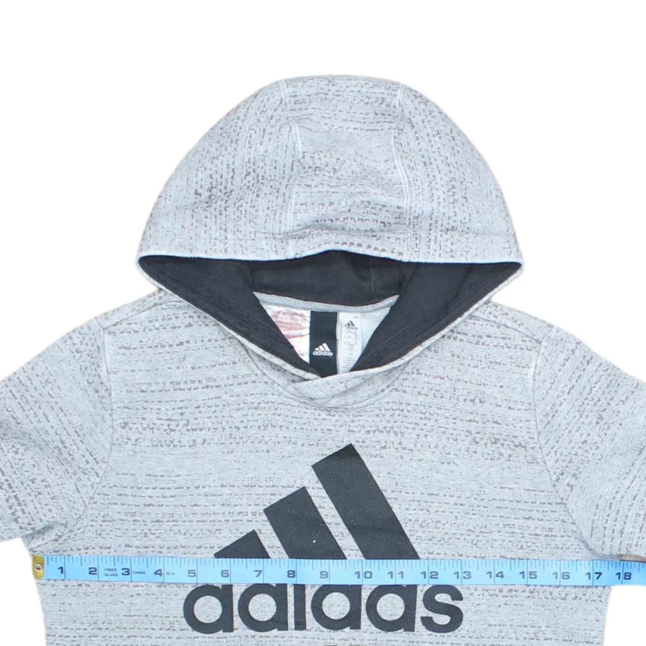 Adidas Boys Grey Hoodie 11-12 Years Pullover Fleece Athletic Logo