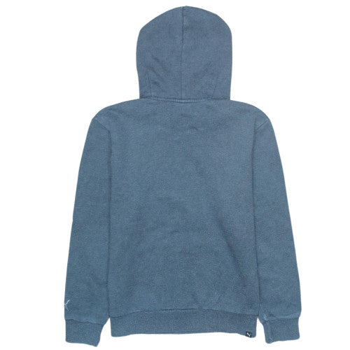 Puma Men's Blue Pullover Hoodie Size S Graphic Fleece Sweatshirt