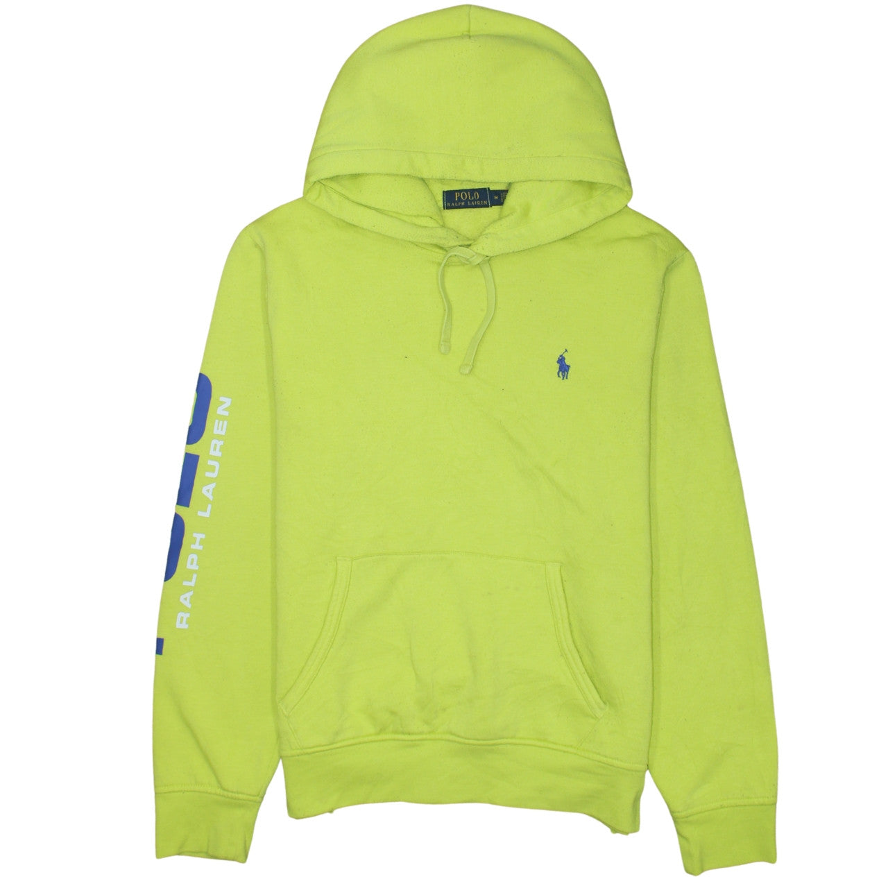 Ralph Lauren Men's Yellow Pullover Hoodie M Logo Sportswear