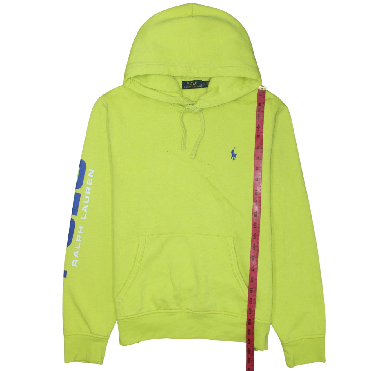 Ralph Lauren Men's Yellow Pullover Hoodie M Logo Sportswear