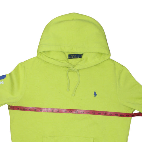 Ralph Lauren Men's Yellow Pullover Hoodie M Logo Sportswear
