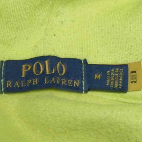 Ralph Lauren Men's Yellow Pullover Hoodie M Logo Sportswear