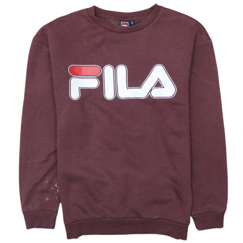 FILA Men's Brown Logo Crew Neck Sweatshirt Size S