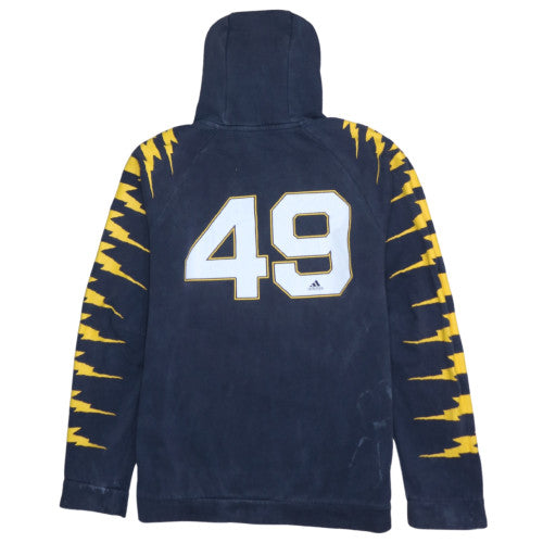 Adidas Men's Blue Pullover Hoodie Size S Sports Fleece with Logo