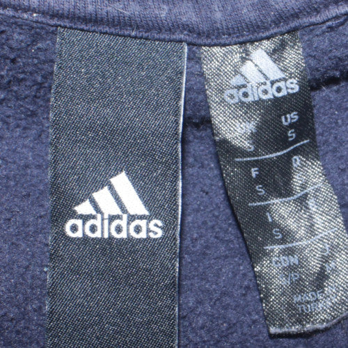 Adidas Men's Blue Pullover Hoodie Size S Sports Fleece with Logo