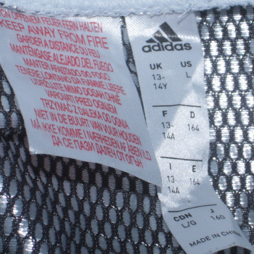 Adidas Boys Light Blue Manchester United Hoodie 13-14 Years Pullover Hooded Top