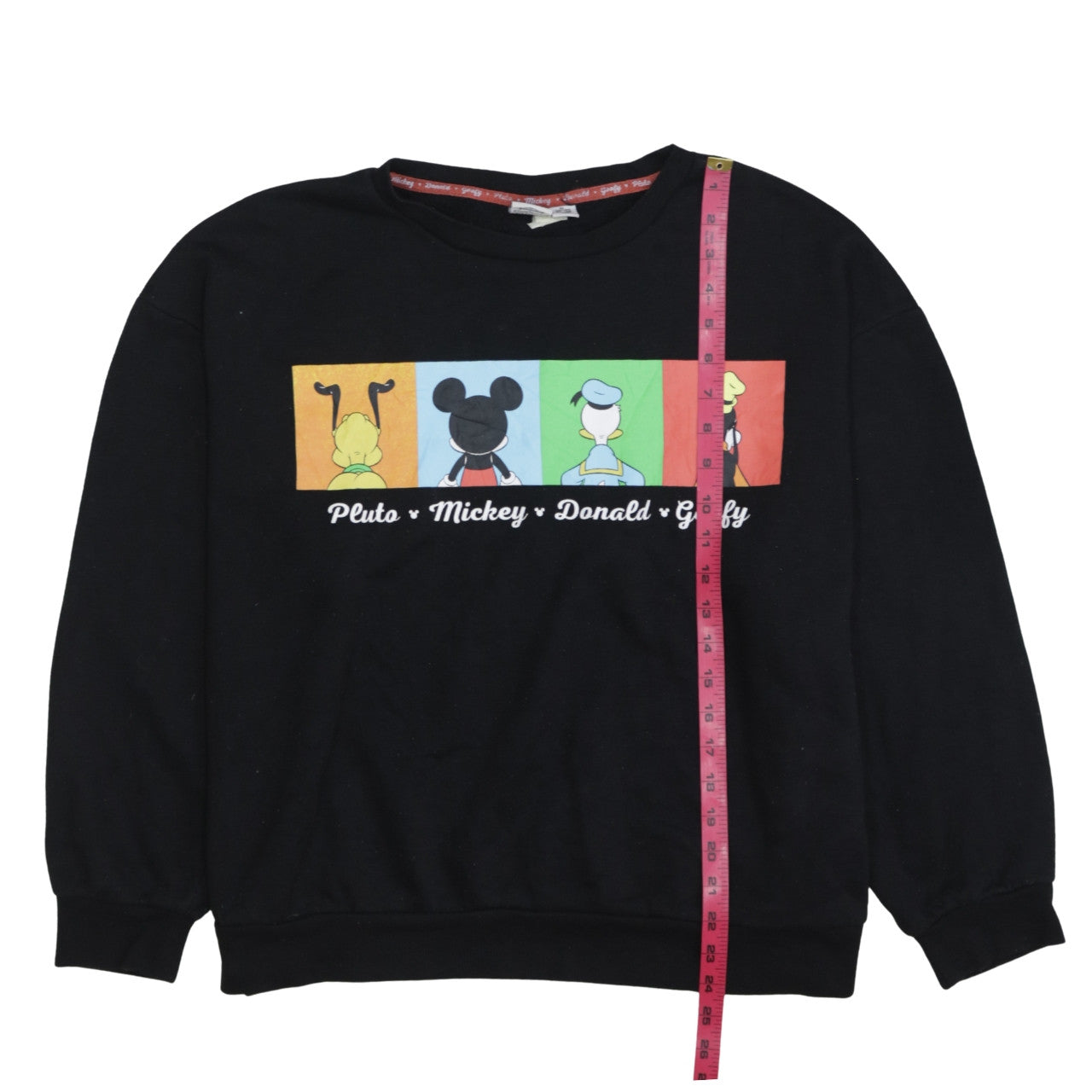 Disney Women Black XL Sweatshirt Pluto Mickey Donald Goofy Graphic Pullover