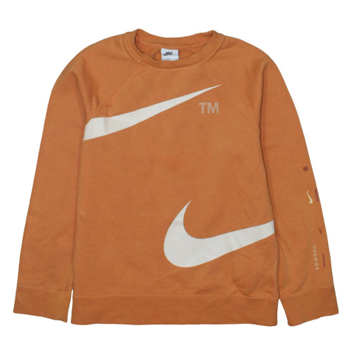 Nike Boys Orange Crew Neck Sweatshirt 147-158cm Graphic Print Fleece