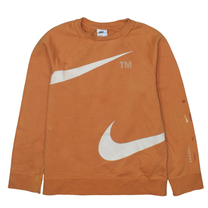 Nike Boys Orange Crew Neck Sweatshirt 147-158cm Graphic Print Fleece