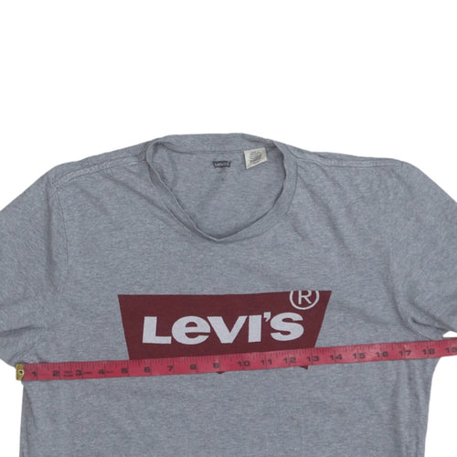 Levi's Men's Grey Short Sleeve Crew Neck Logo T-Shirt XL