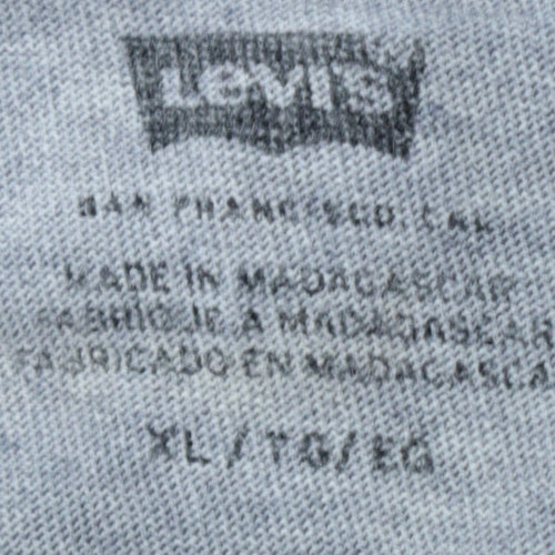 Levi's Men's Grey Short Sleeve Crew Neck Logo T-Shirt XL