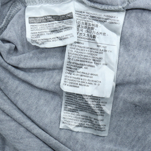 Levi's Men's Grey Short Sleeve Crew Neck Logo T-Shirt XL