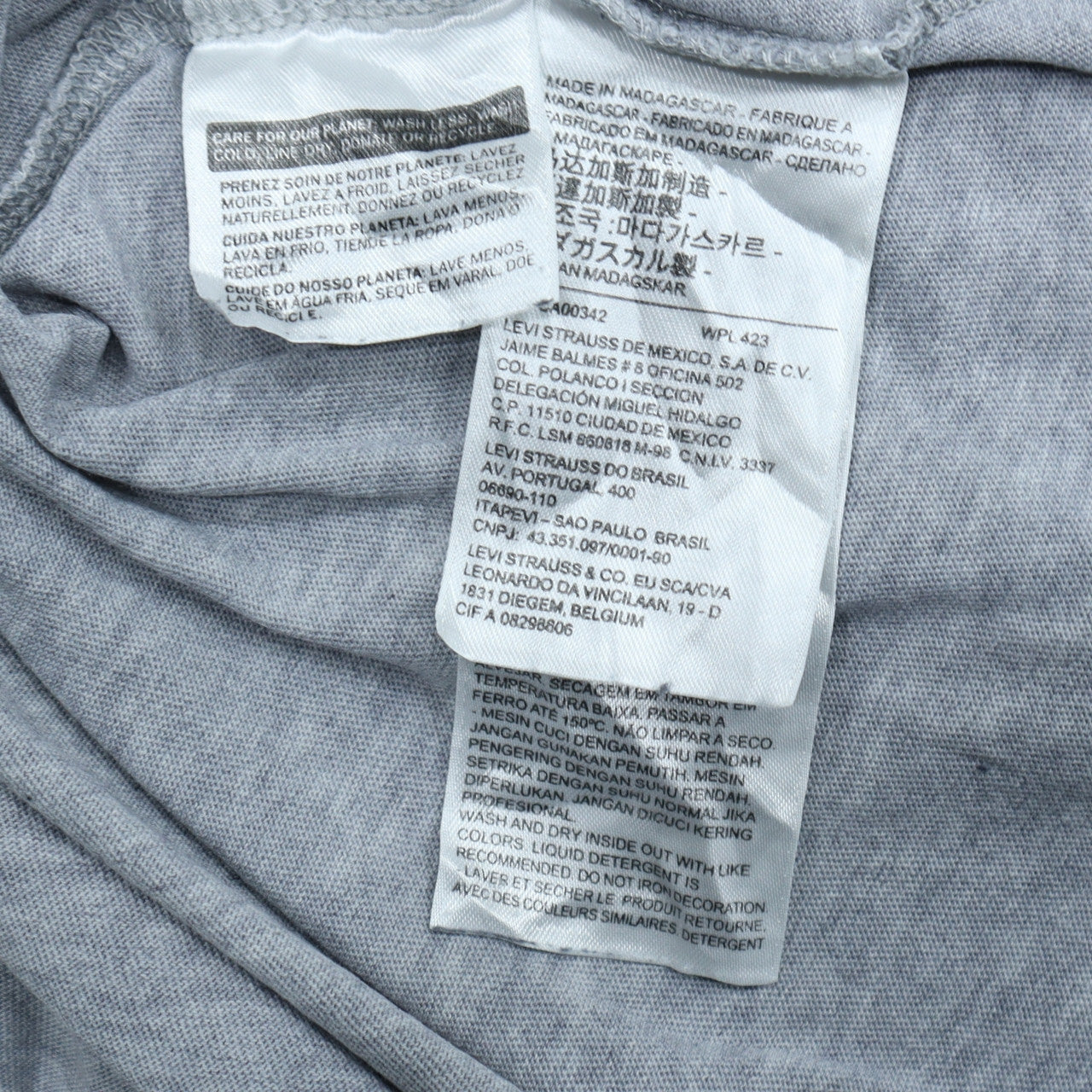 Levi's Men's Grey Short Sleeve Crew Neck Logo T-Shirt XL