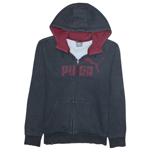 Puma Men's Grey Full Zip Hoodie S Sports Fleece Sweatshirt