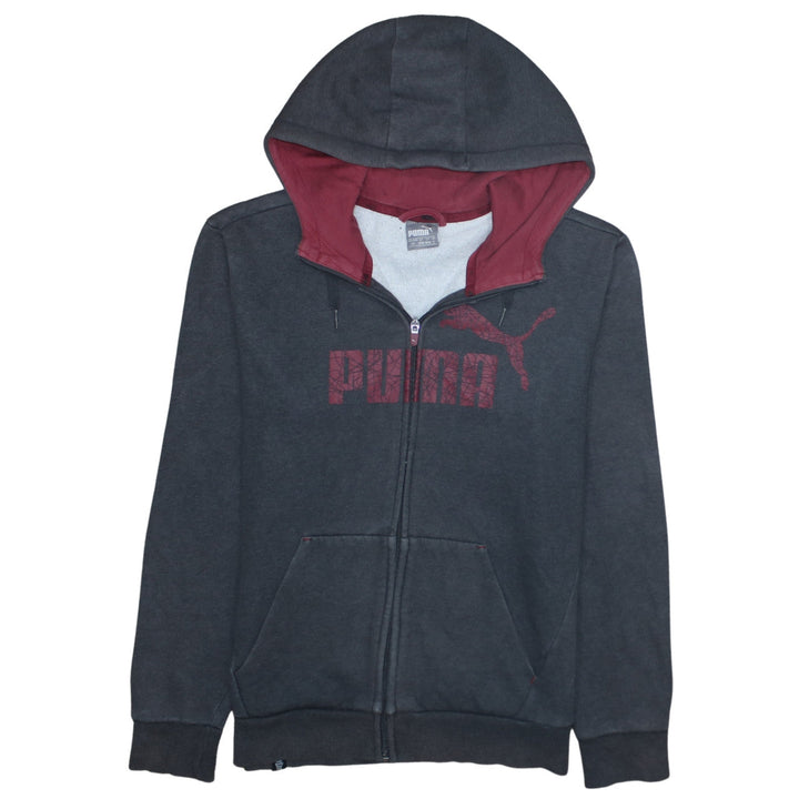 Puma Men's Grey Full Zip Hoodie S Sports Fleece Sweatshirt