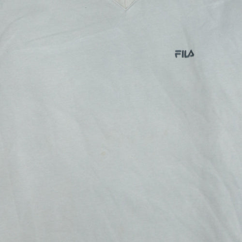 Fila Men’s Grey V-Neck Pullover Sweatshirt XL Classic Sports