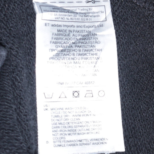 Adidas Womens Black Size 12 Pullover Hoodie Sweatshirt with Logo Detail