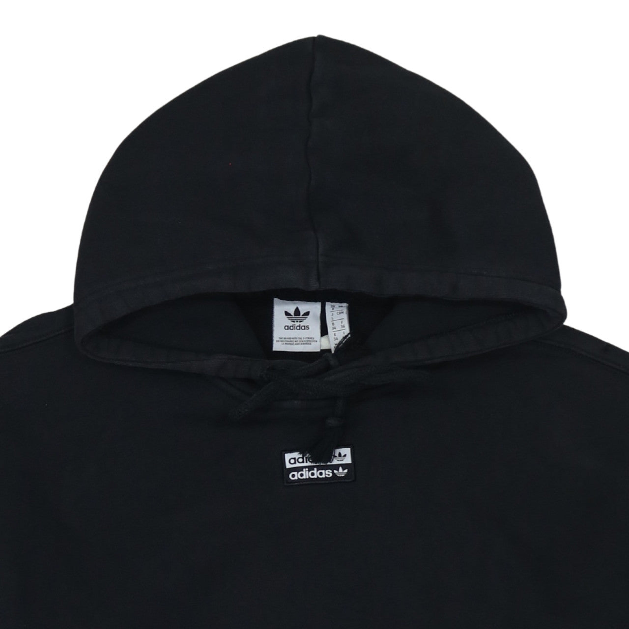 Adidas Womens Black Size 12 Pullover Hoodie Sweatshirt with Logo Detail