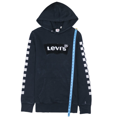 Levi's Men's Black Pullover Hoodie L Fleece Logo Sweatshirt
