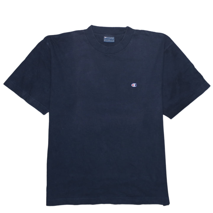 Champion Men's Navy Blue Crew Neck Cotton T-Shirt Size M