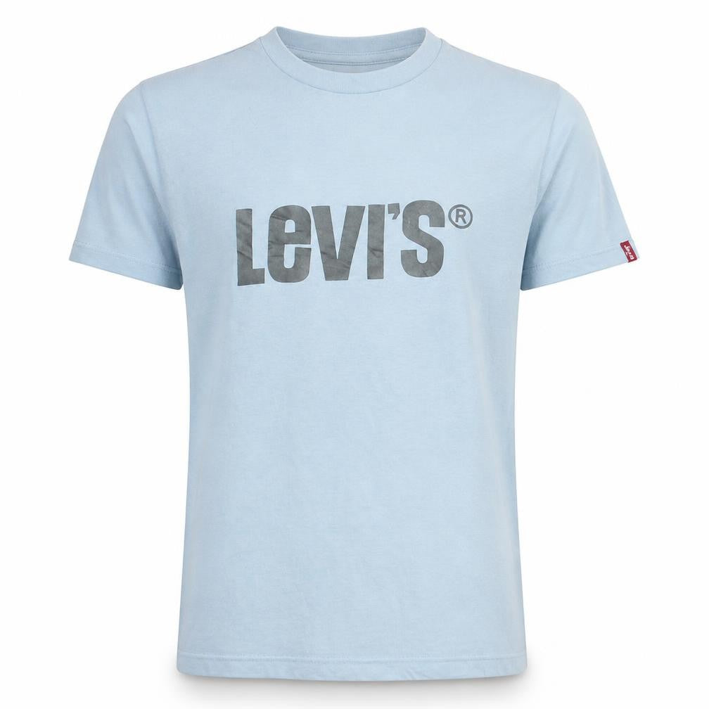 Front view of Levi's Men's Blue Graphic Logo T-Shirt Medium Cotton Casual