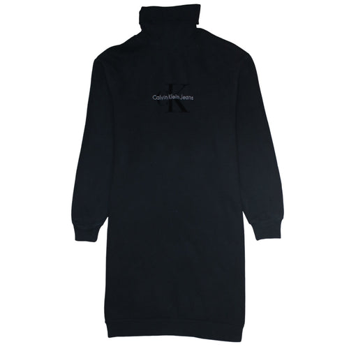Calvin Klein Jeans Women's Black Cotton Tunic Sweatshirt Dress Size S
