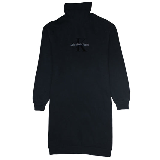 Calvin Klein Jeans Women's Black Cotton Tunic Sweatshirt Dress Size S