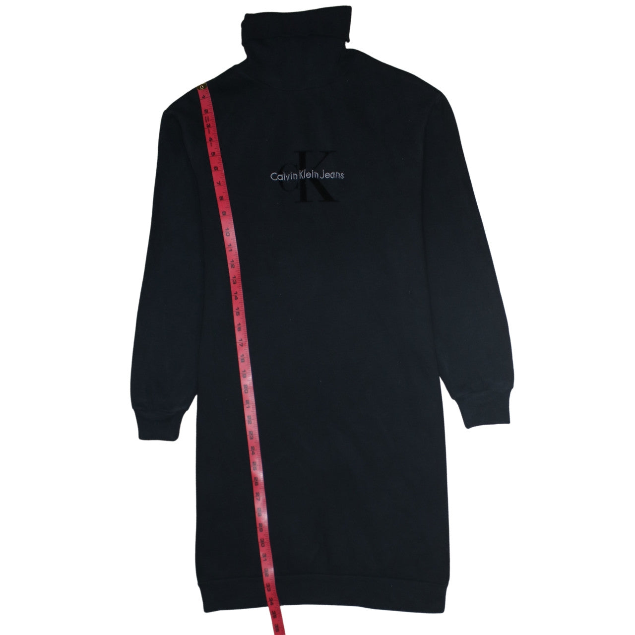 Calvin Klein Jeans Women's Black Cotton Tunic Sweatshirt Dress Size S